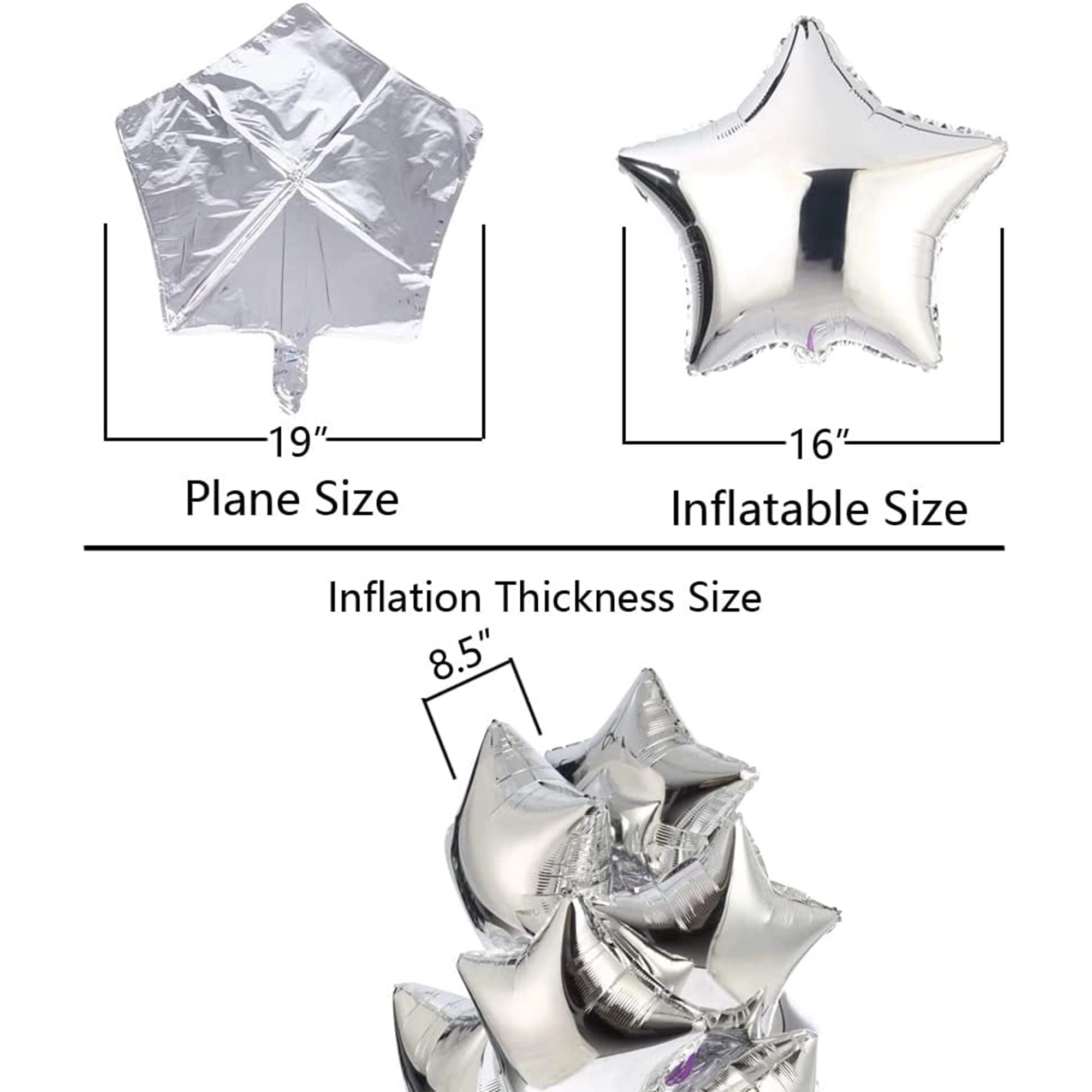 Star Shape Foil Mylar Balloon 1 Color 1 Side MOQ100 4