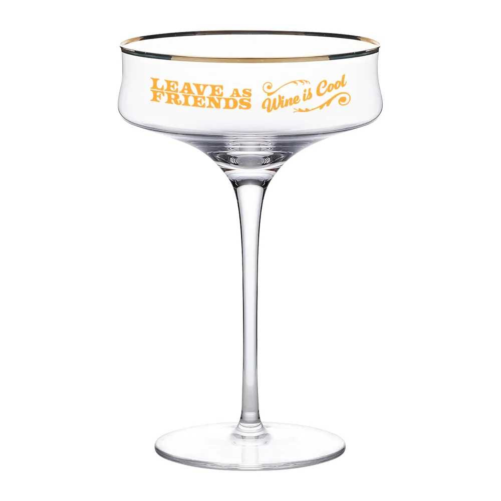 12oz. Gold Rimmed Martini Coupe Glass 2