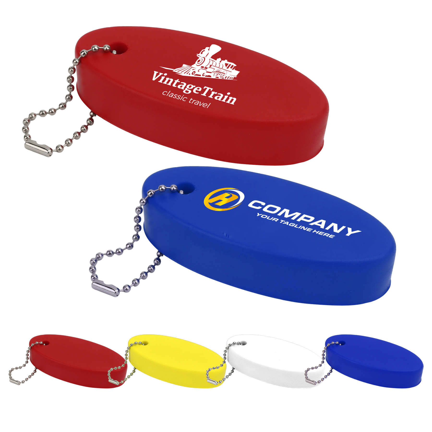 Oval PU Floater Key Tag 7