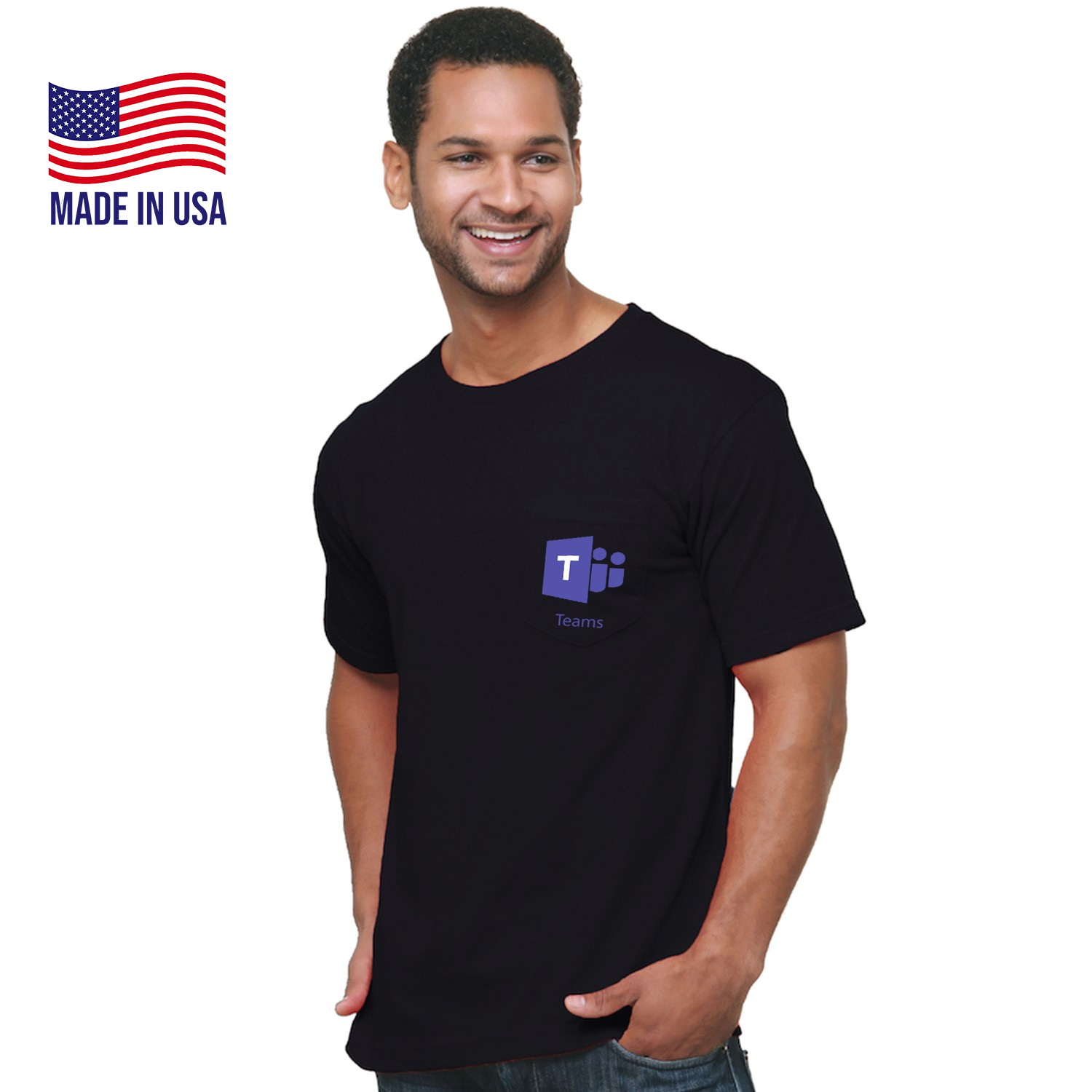 USA-Made Midweight Pocket Crew Tee Shirt 2