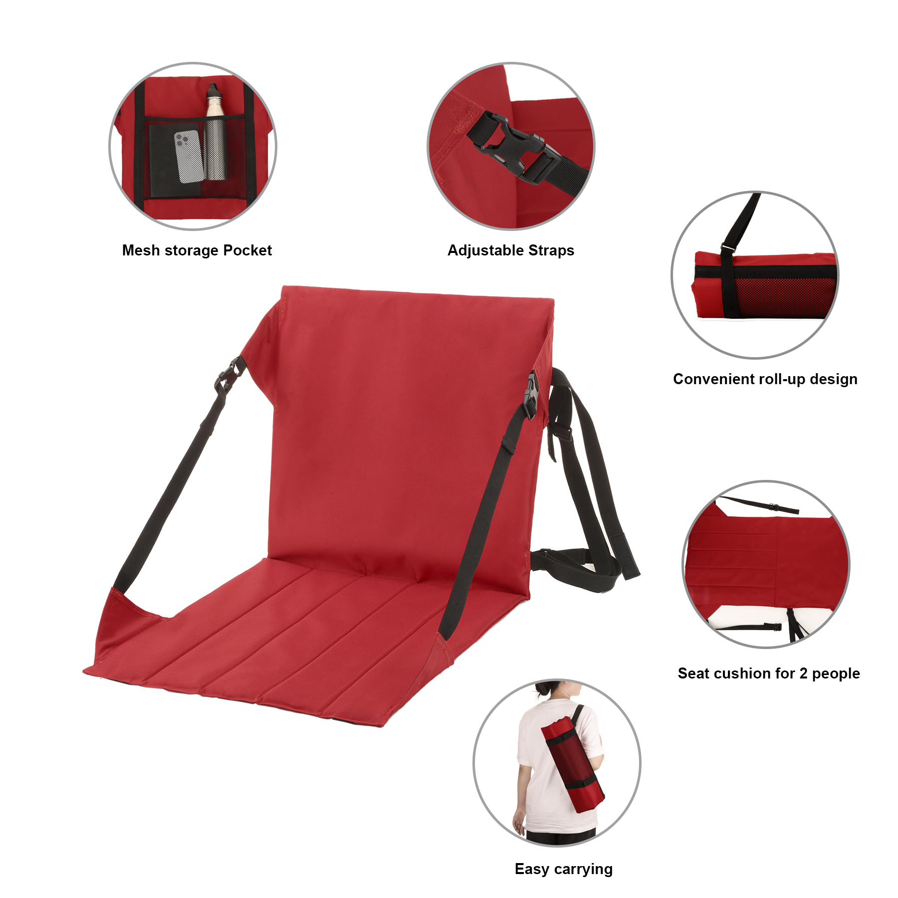 Premium Folding Stadium Seat With Back Support For Bleachers 5