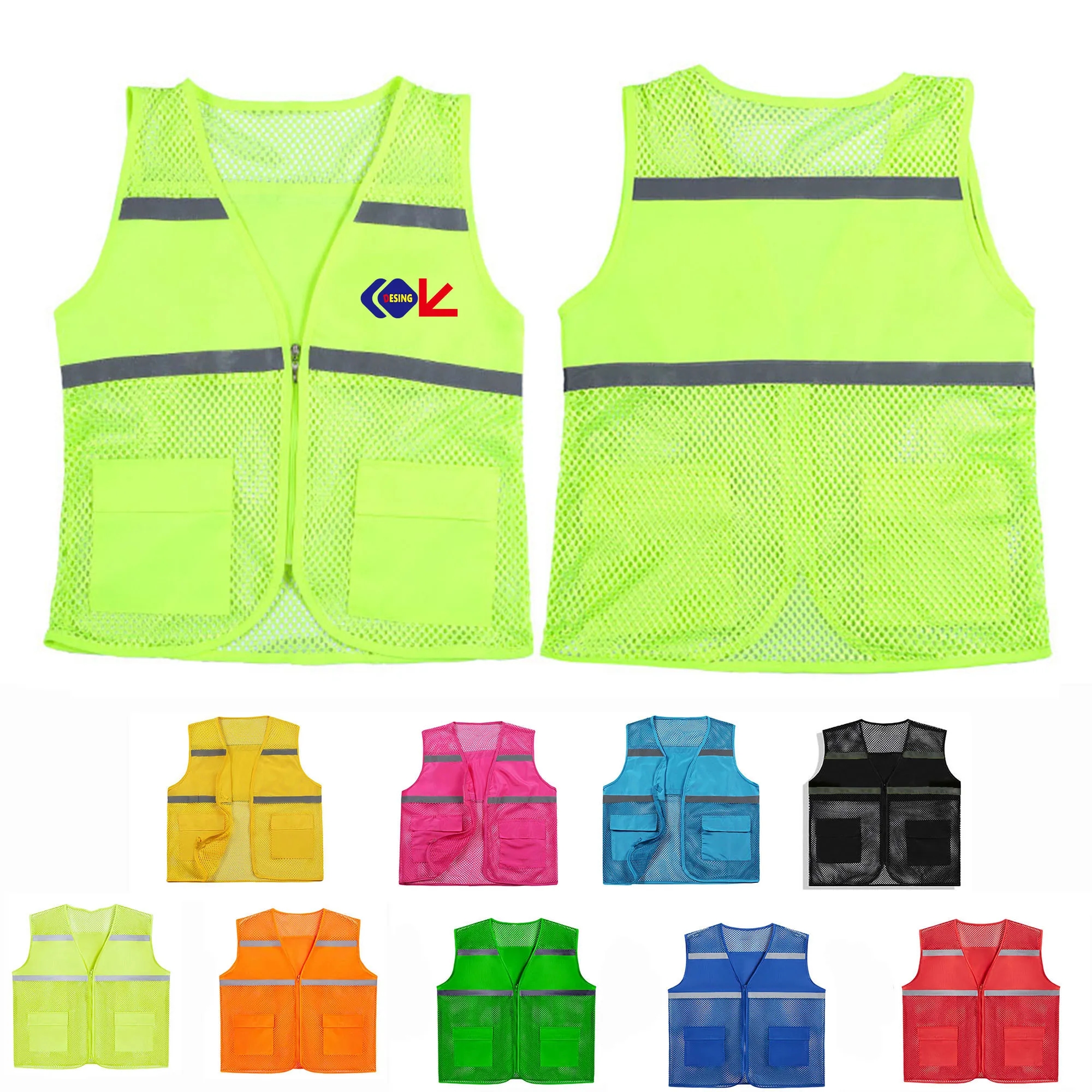 High Visibility Strips Reflective Mesh Vest 4