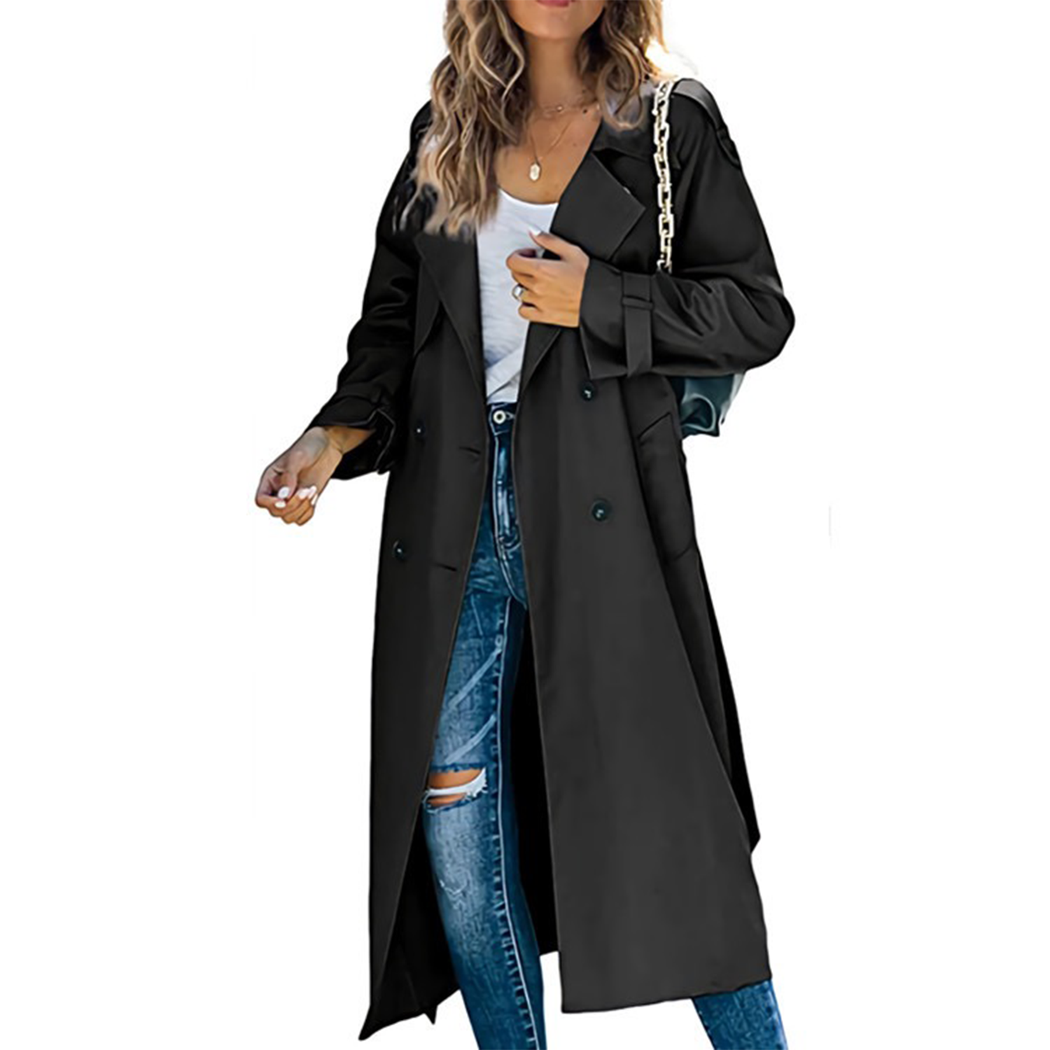 Women's Solid Color Long Coat 2