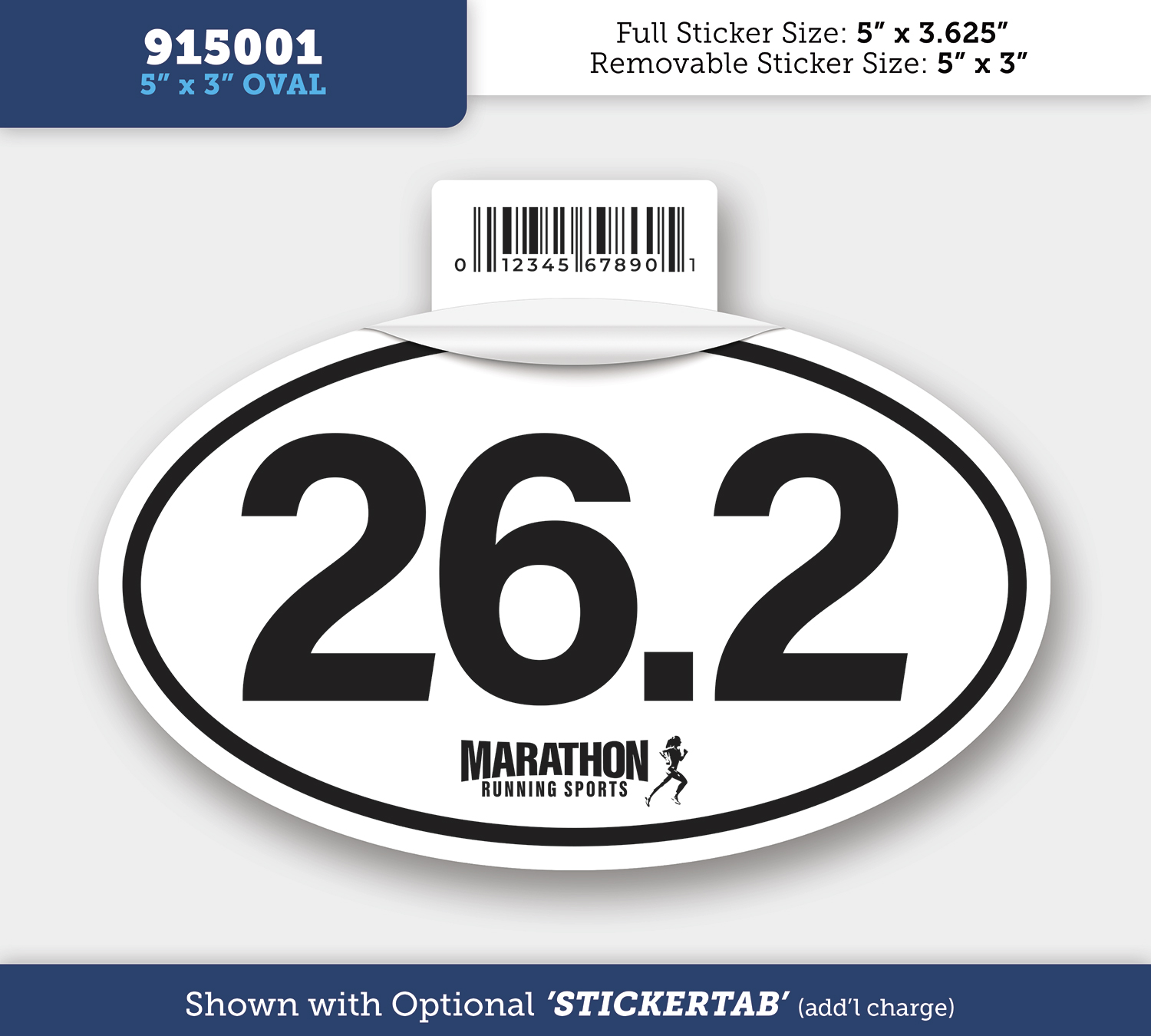 Oval - Permanent Writeable Matte Sticker - 5" x 3" 3