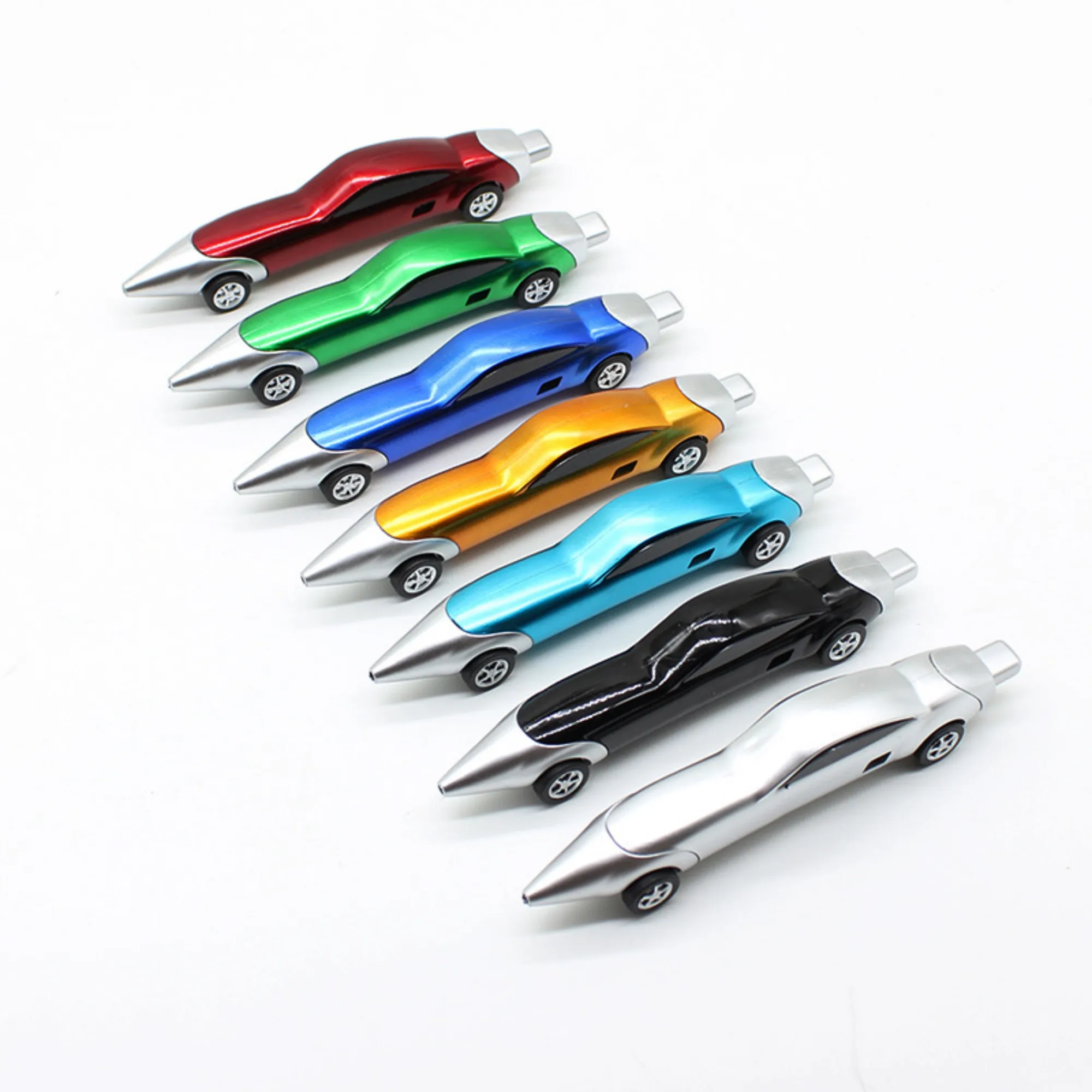 MOQ Cool Racing Car Ballpoint Pen with Rolling Wheels 5