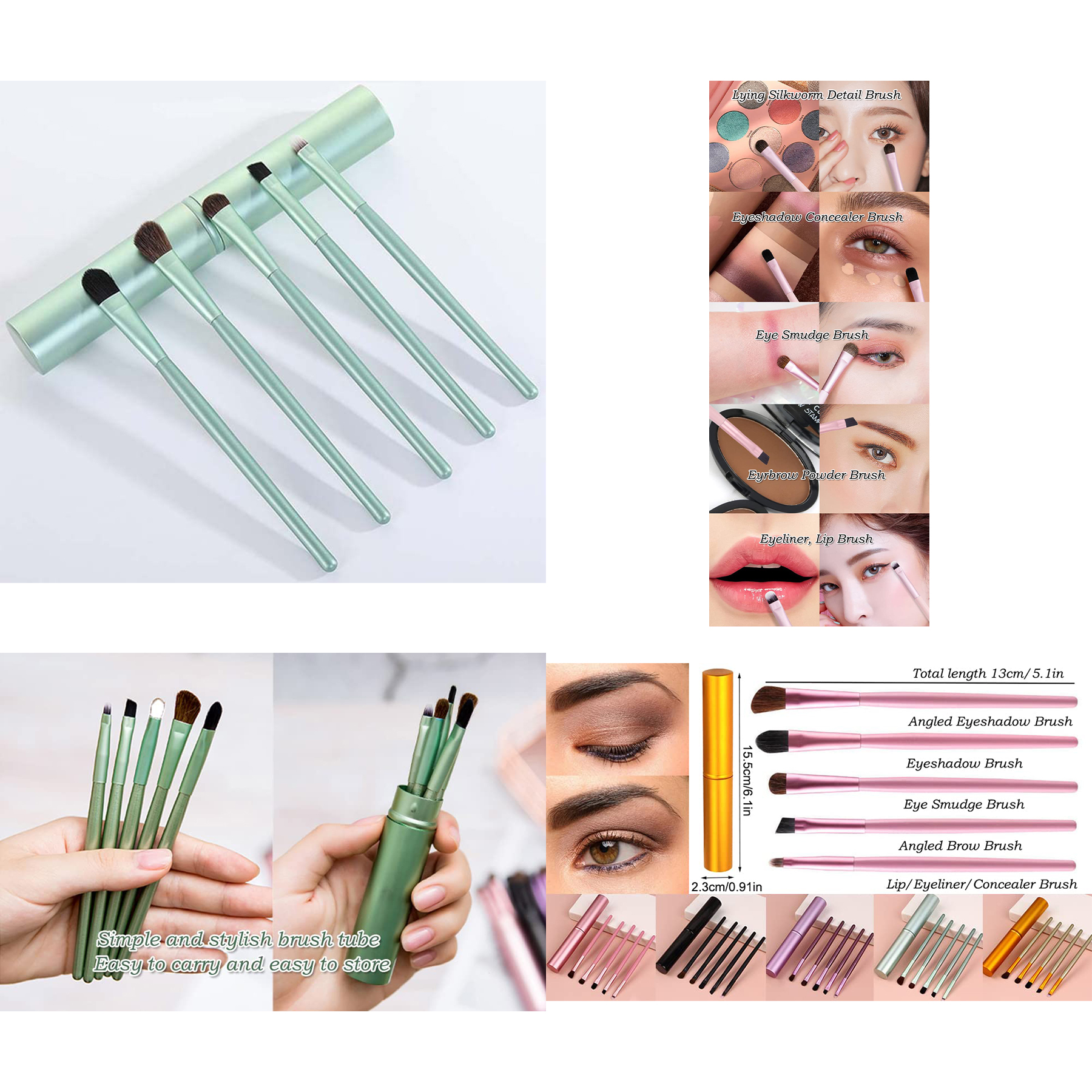 Travel Portable Mini Eye Makeup Brush Set 2