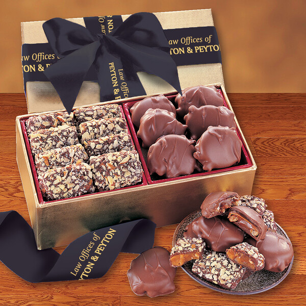 Toffee & Pecan Clusters in Gold Gift Box