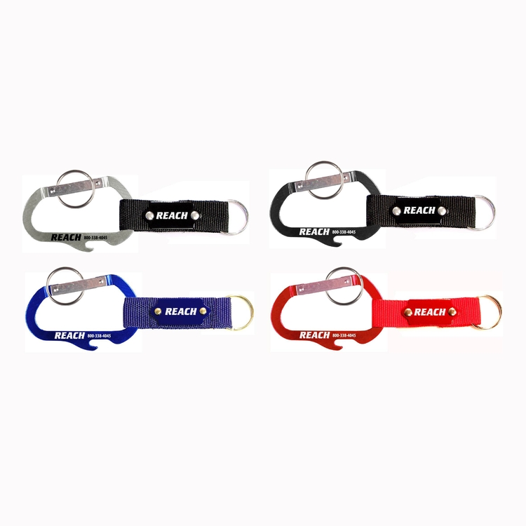 Carabiner with Bottle Opener and Metal Plate