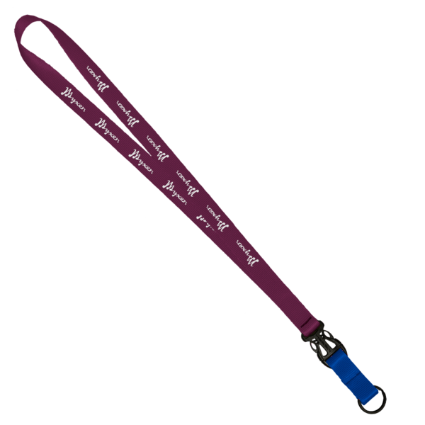3/4" Multi color (Top and bottom) Nylon Lanyard with Plastic Slide Buckle R