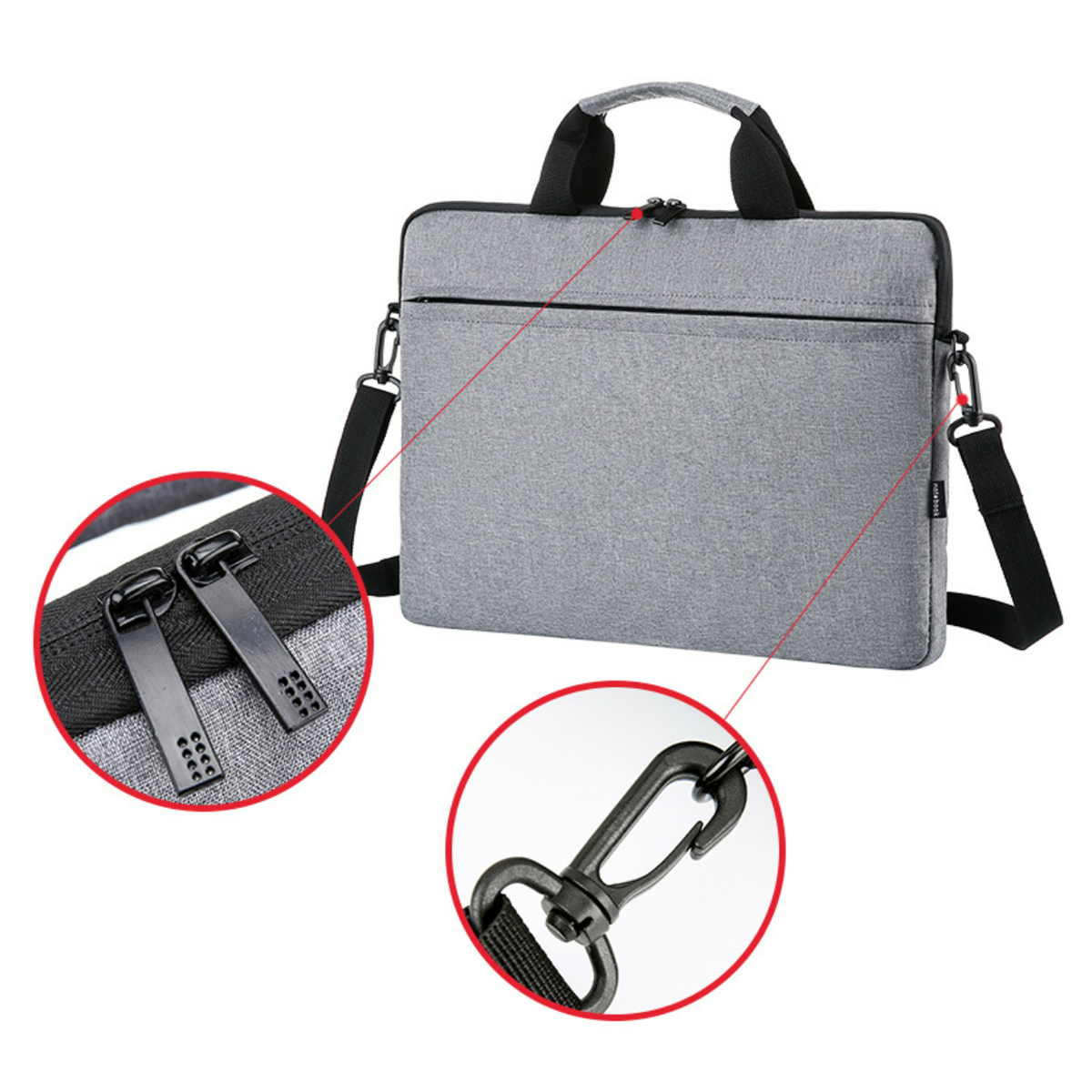 15 Inch Laptop Briefcase with Shoulder Strap 3