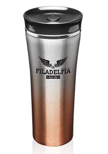 16 oz. Two-Tone Steel Travel Mugs