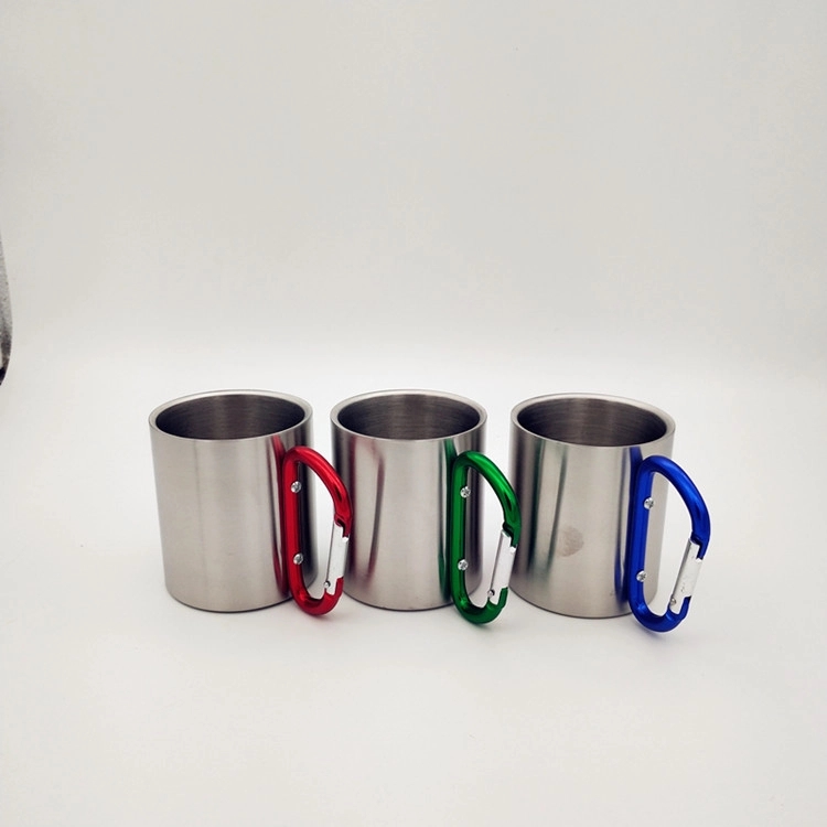 Custom Stainless Steel Coffee Mugs with Carabiner Handles 7