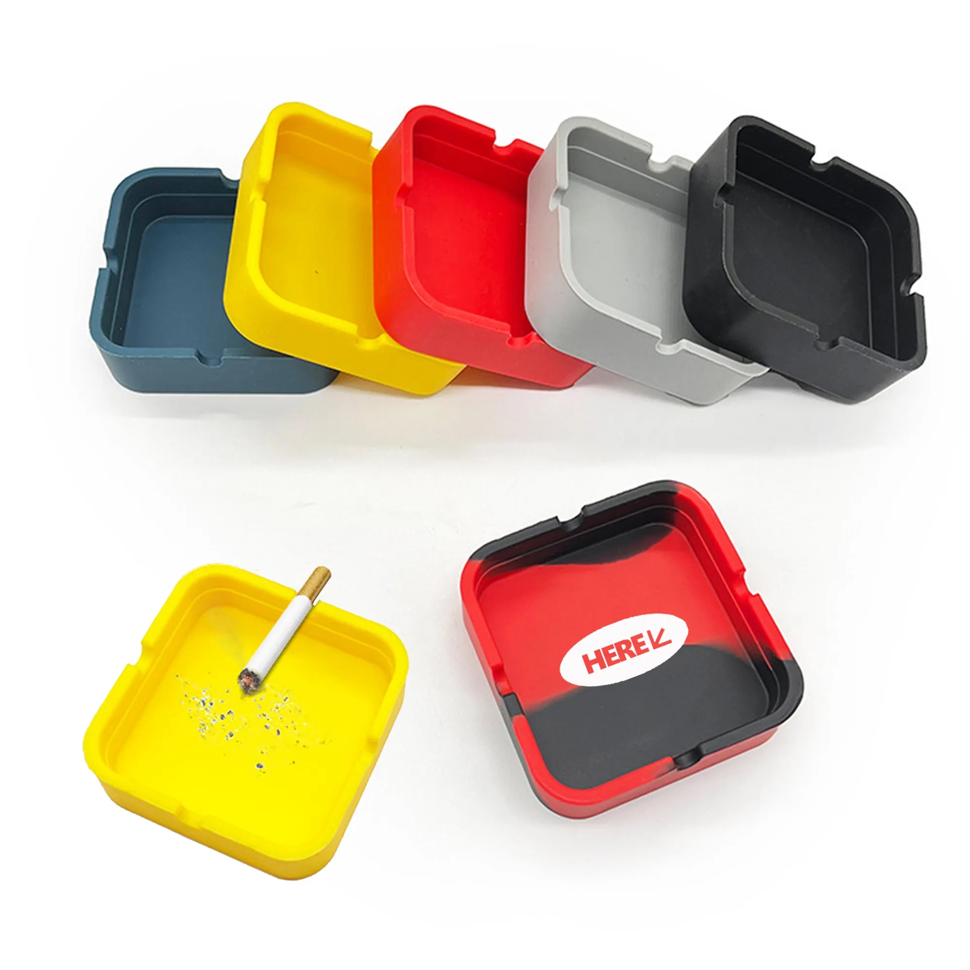 Silicone Drop-Proof Square Ashtray 3