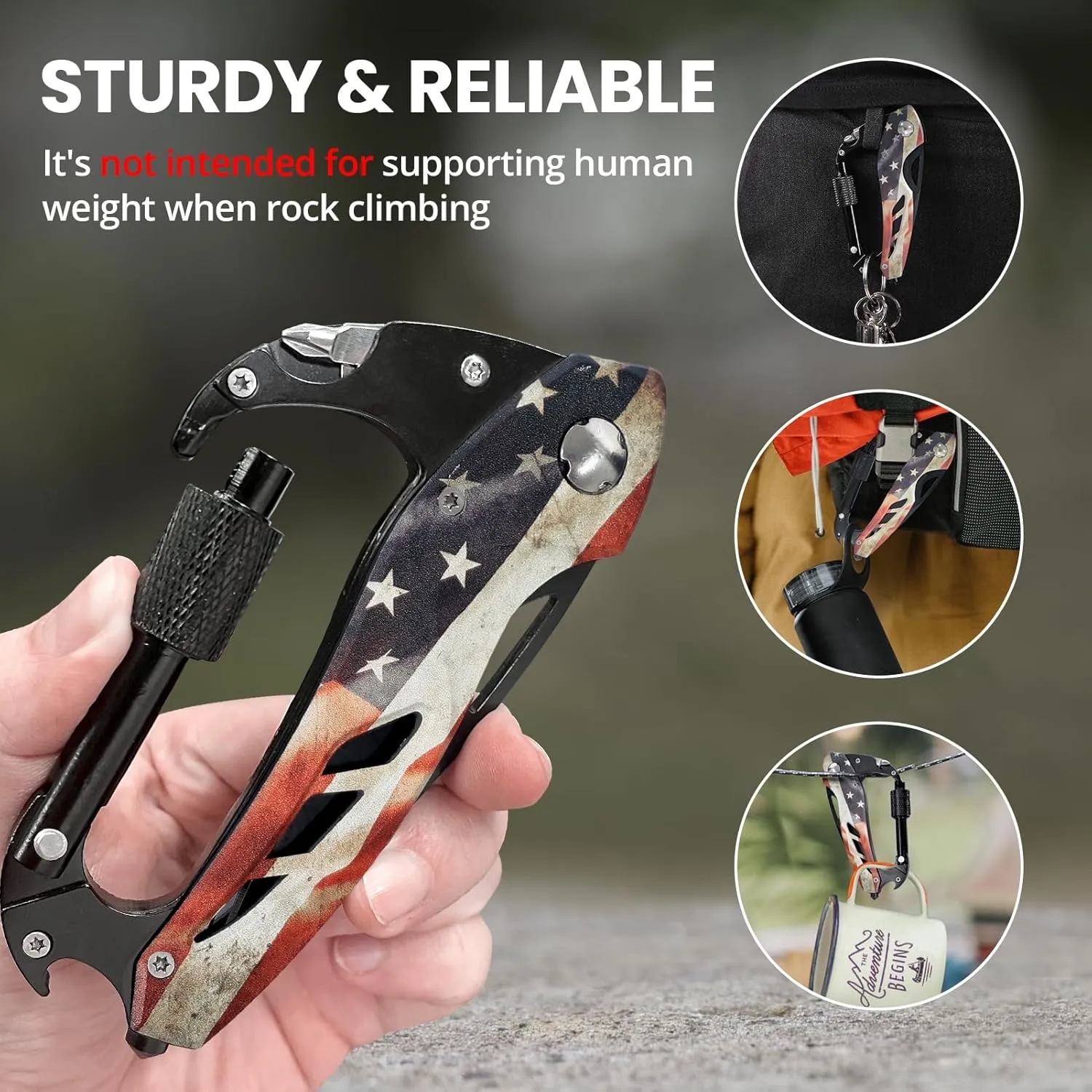 Multitool Carabiner With Folding Pocket Knife 5