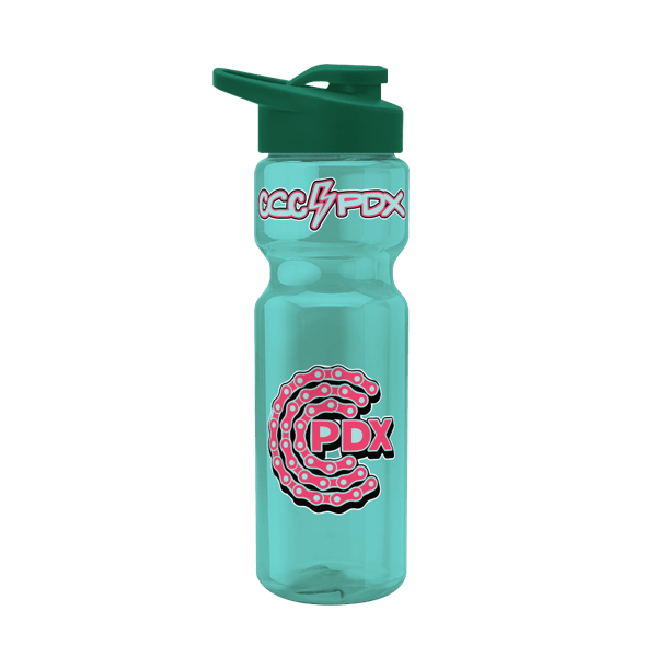 Blazer 28oz Transparent Bike Bottle w/Drink-thru Lid 2804