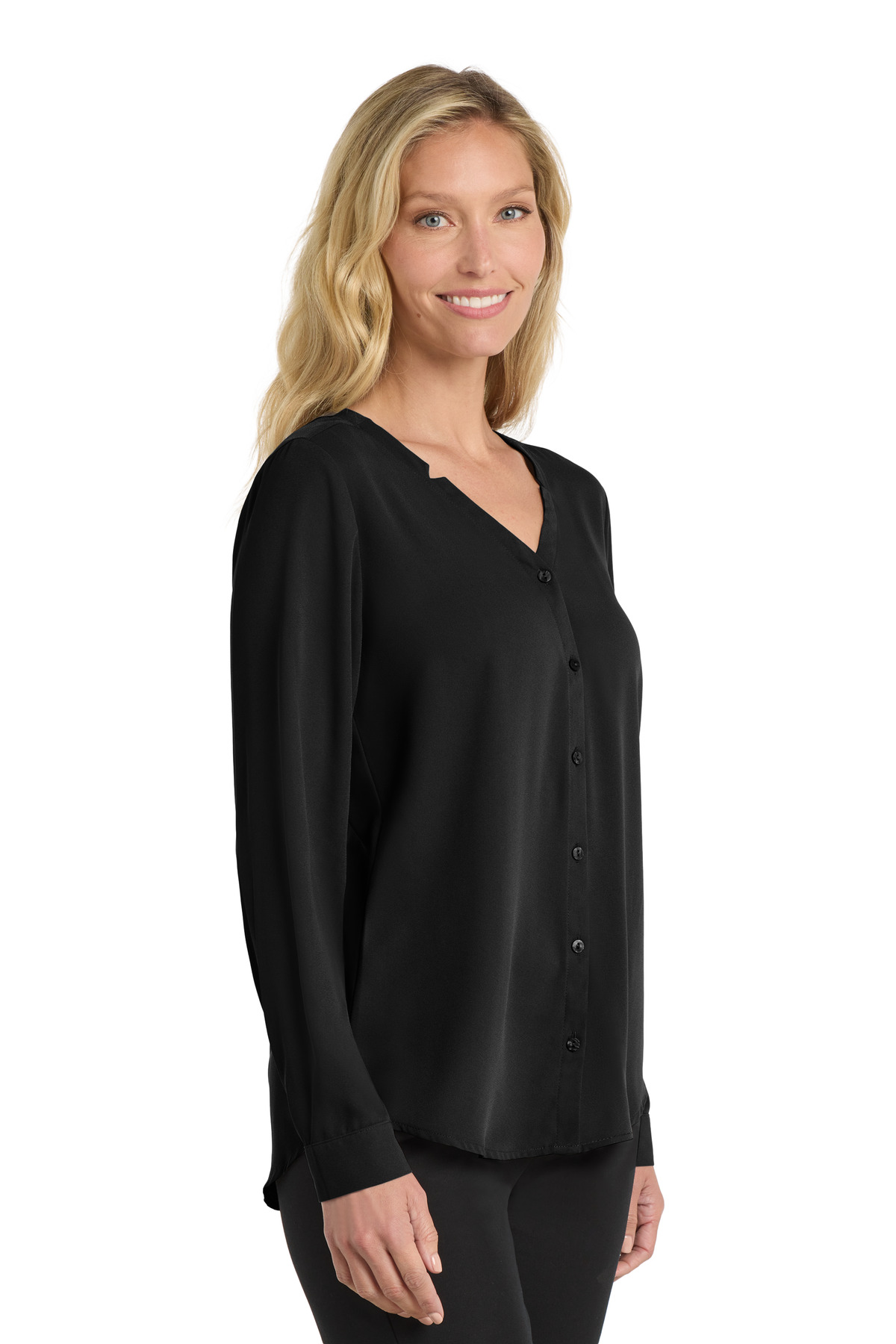 Port Authority Women's Long Sleeve Button-Front Blouse. LW700 24