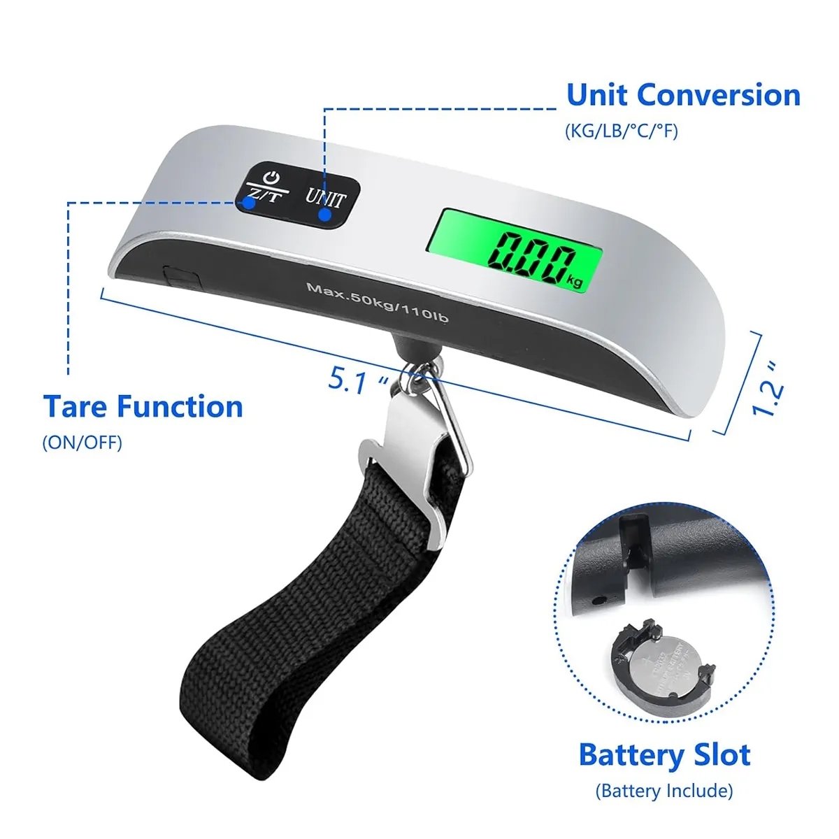 Digital Luggage Scale with Hook 2