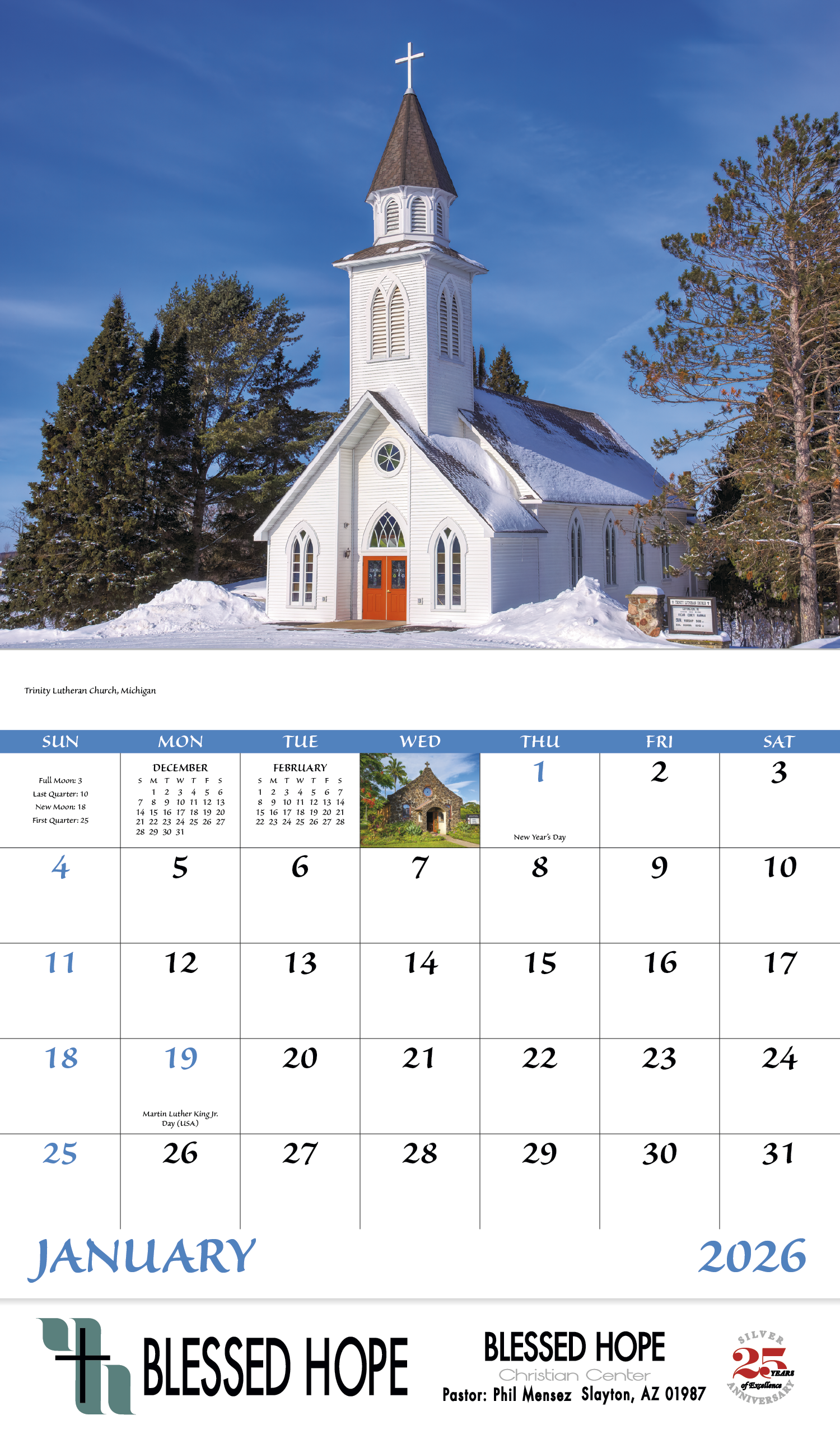 Good Value™ Scenic Churches - Stapled Calendar 2