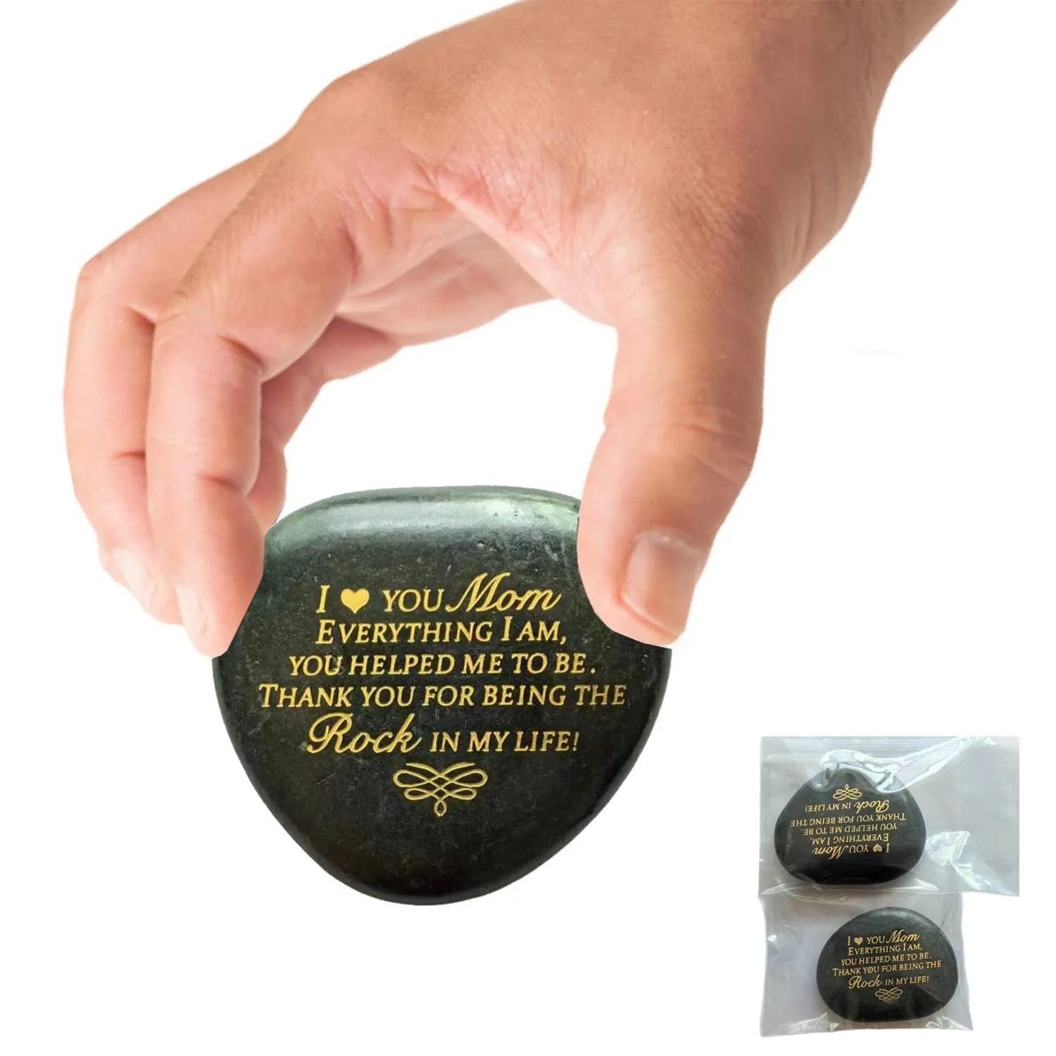 Anniversary Custom Engraved Natural Rock Gift with Words 7