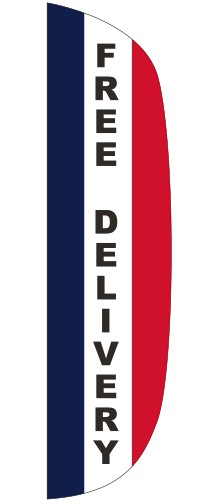 "FREE DELIVERY" 3' x 12' Message Flutter Flag 1