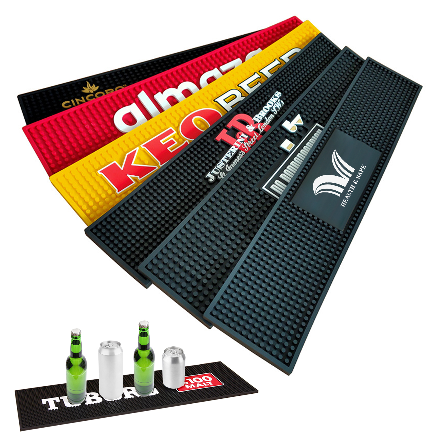 23.6"x4" Customized Rubber PVC Bar Mat For Countertop
