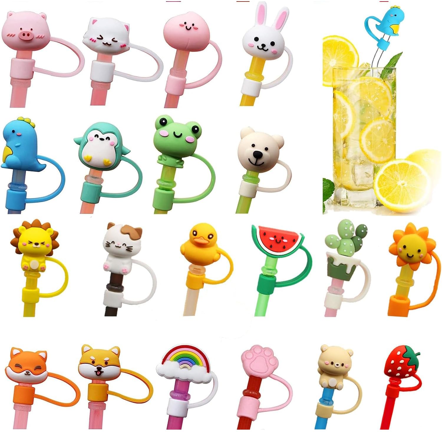 Custom Silicone Toppers Straw Covers Caps Charm 2