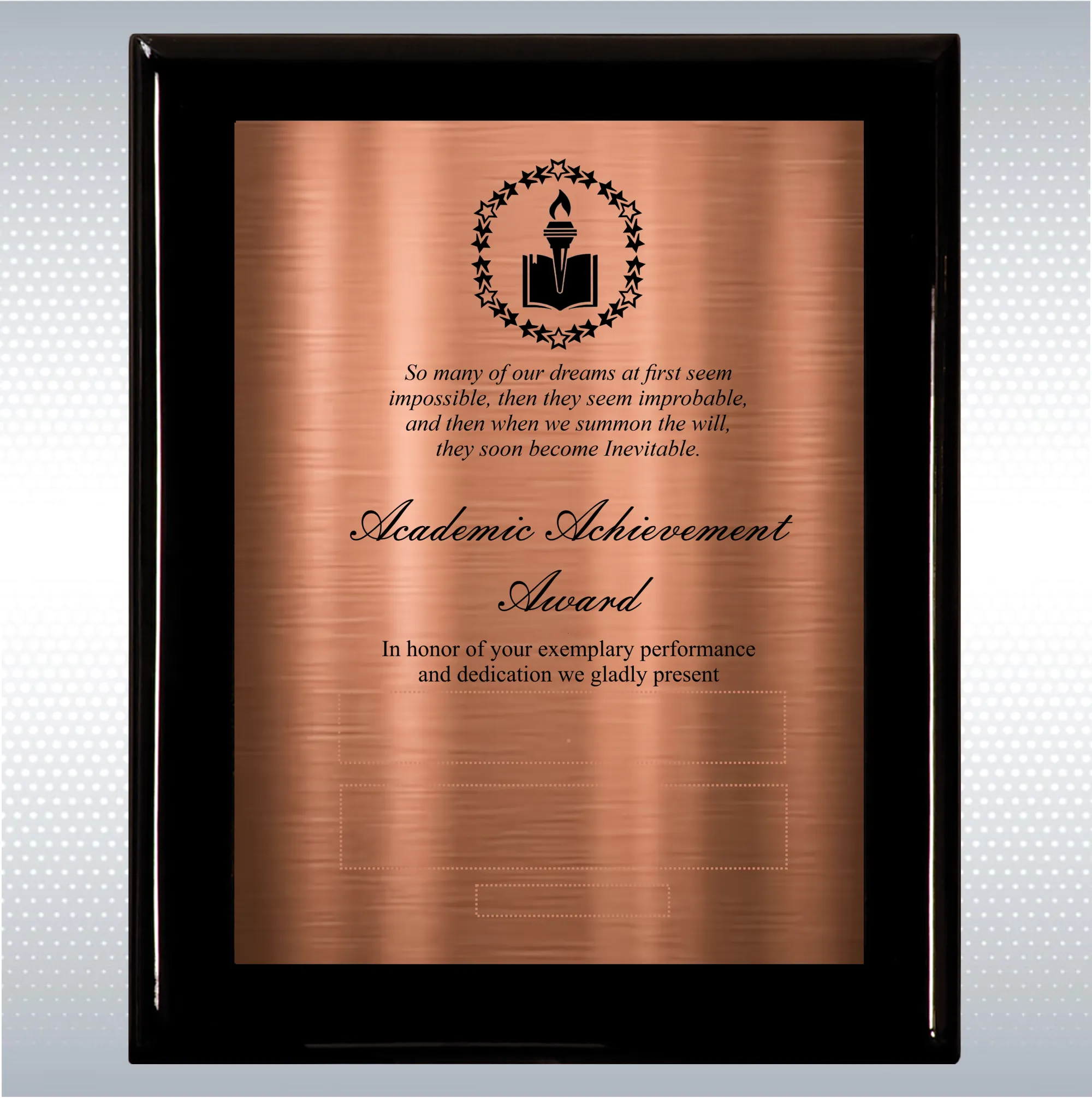 Black Piano Finish Wood Plaque Academic Achievement Gift 14