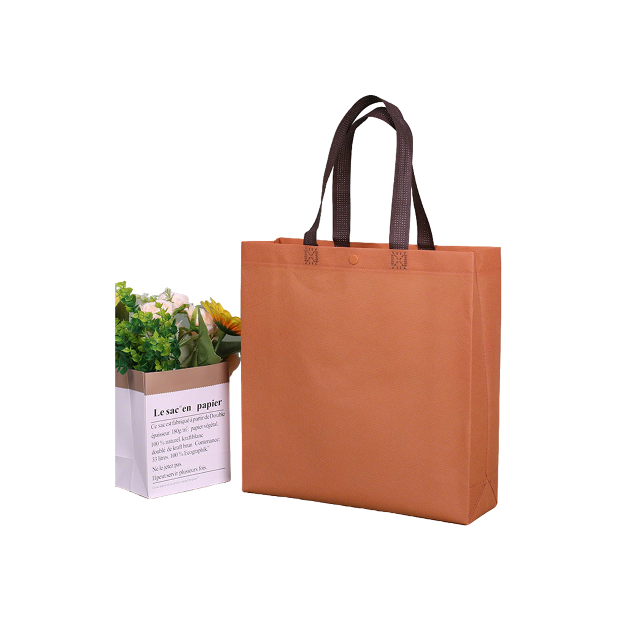 Nonwoven Fabric Tote With Concealed Closure 9 x 4 x 9.8" 2