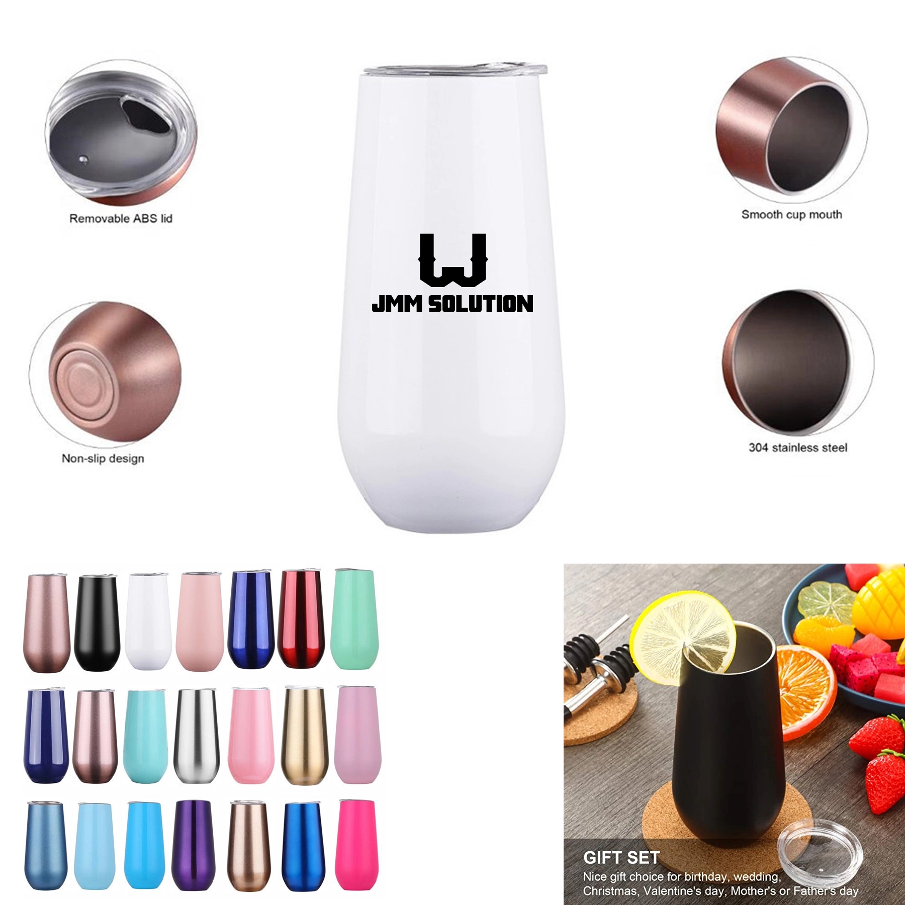 Stemless Champagne Flutes Double-insulated Tumbler 1