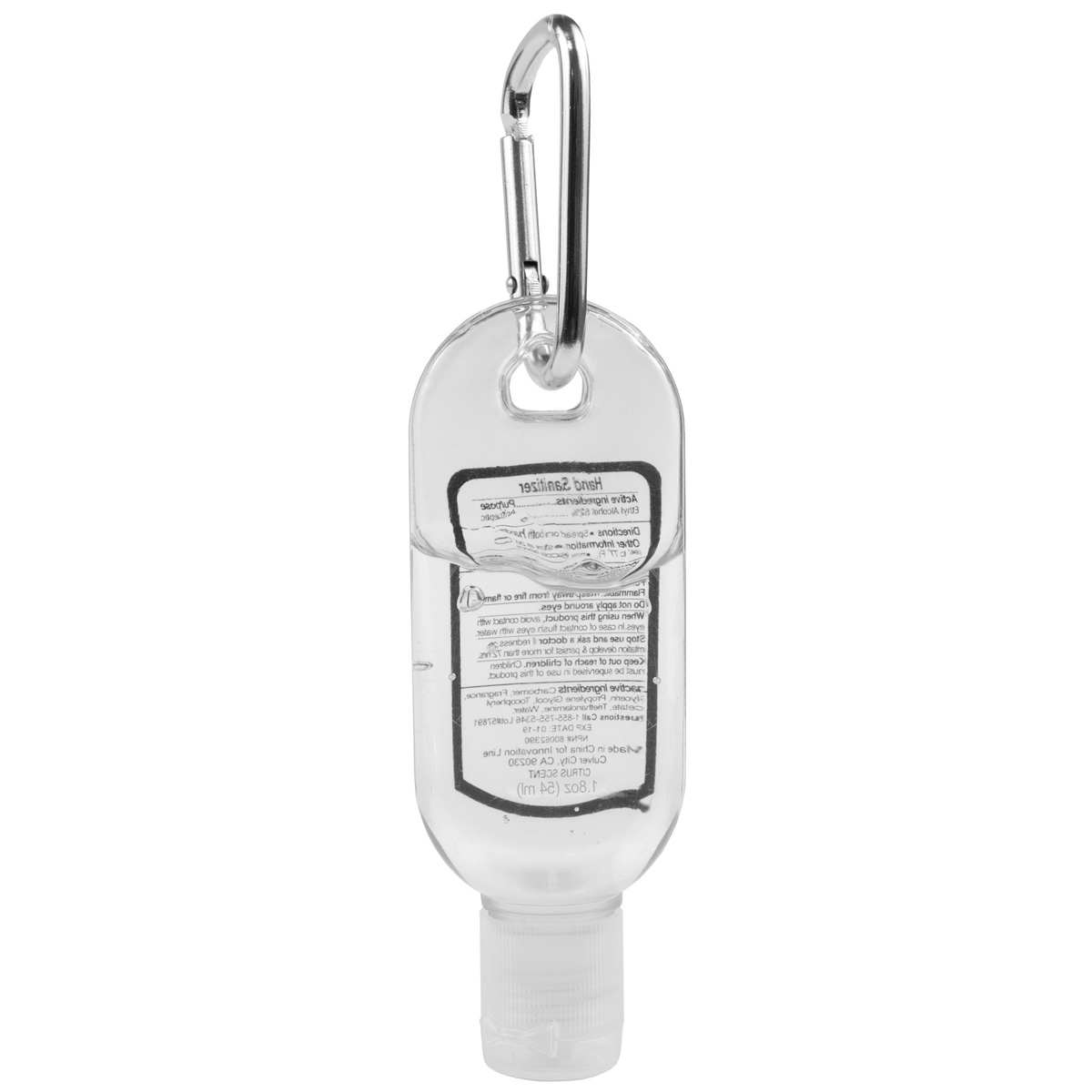 "SanGo L" 1.8 oz Hand Sanitizer Antibacterial Gel in Flip-Top Bottle with Carabiner(PhotoImage Full 2