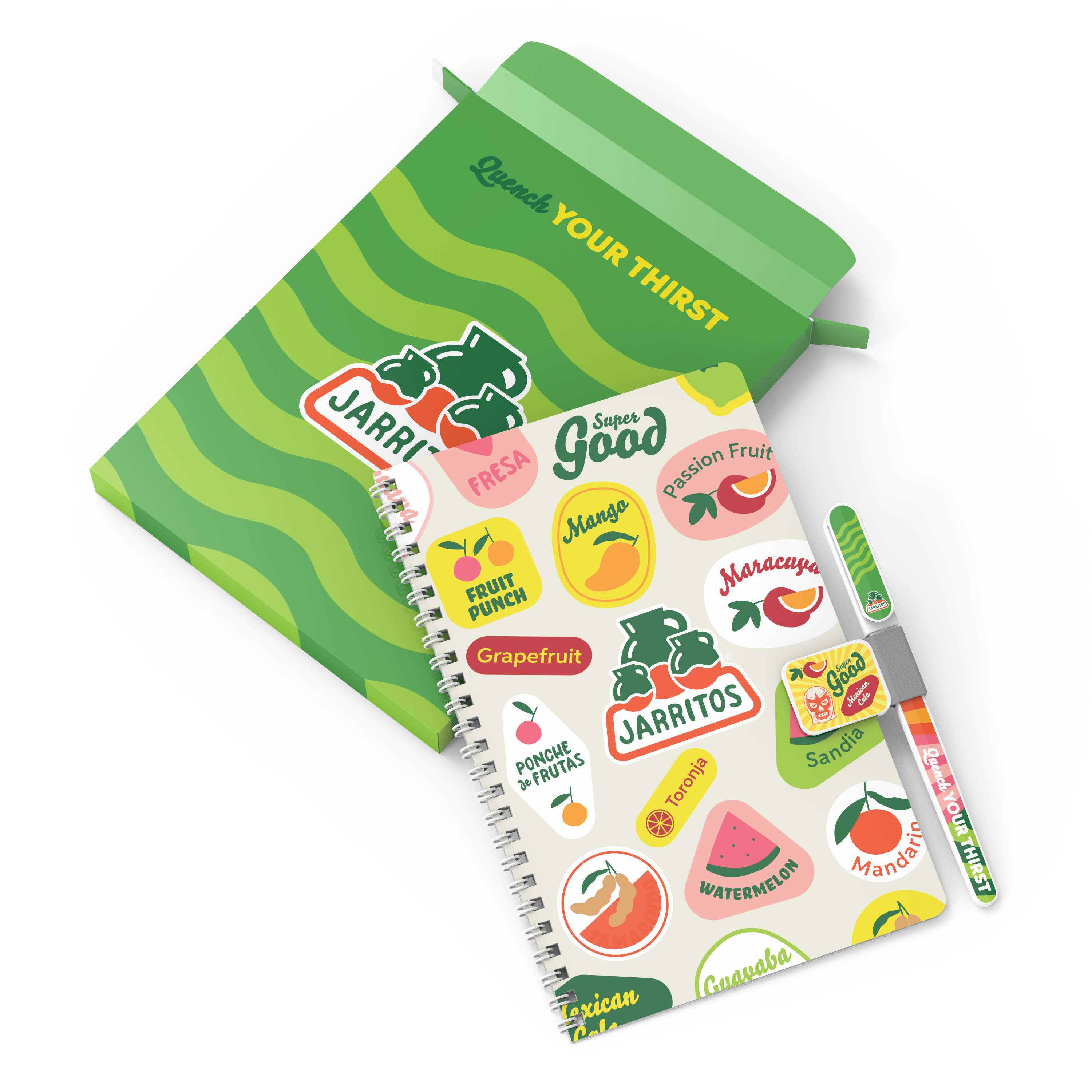 More Notes Kit: Notebook, pen and penholder set (side bound) 2