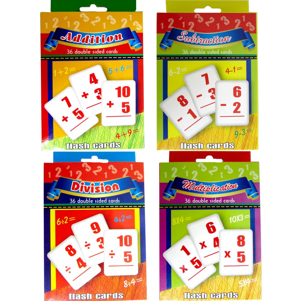 Math Flash Cards - Assorted Addition Subtraction Multiplication Division 1