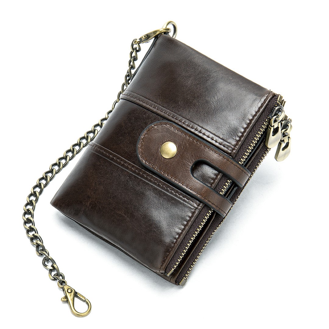 Anti Theft Genuine Leather Mens Wallet 7