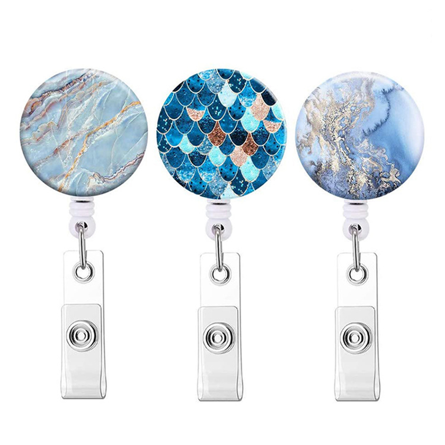 Retractable Marble Badge Holders 4