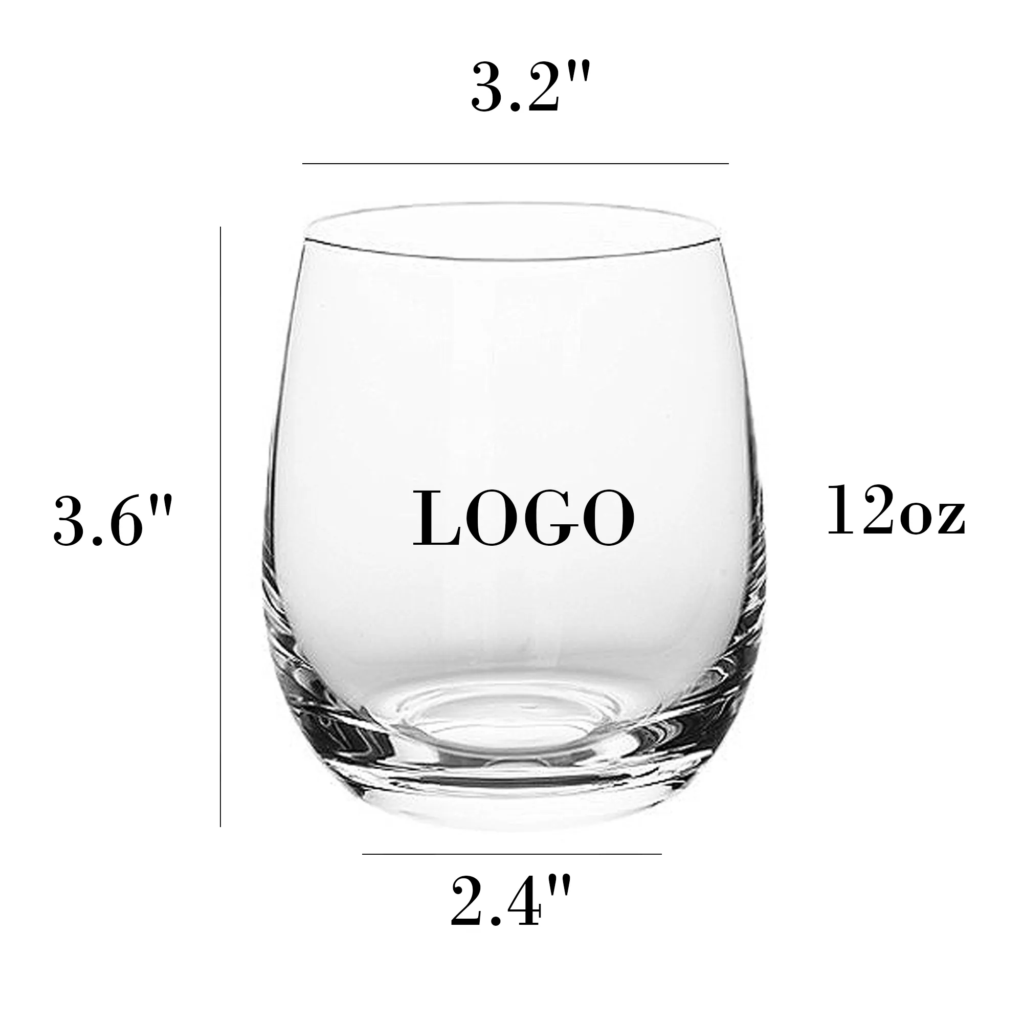 Eggshell Type Stemless Wine Glass 2