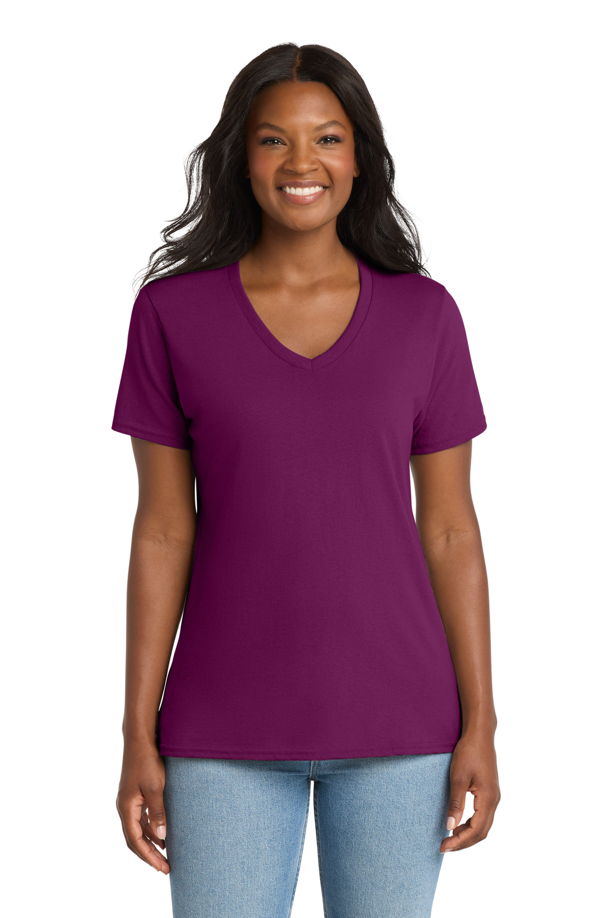 Port & Co Women's Core Cotton V-Neck Tee. LPC54V 13