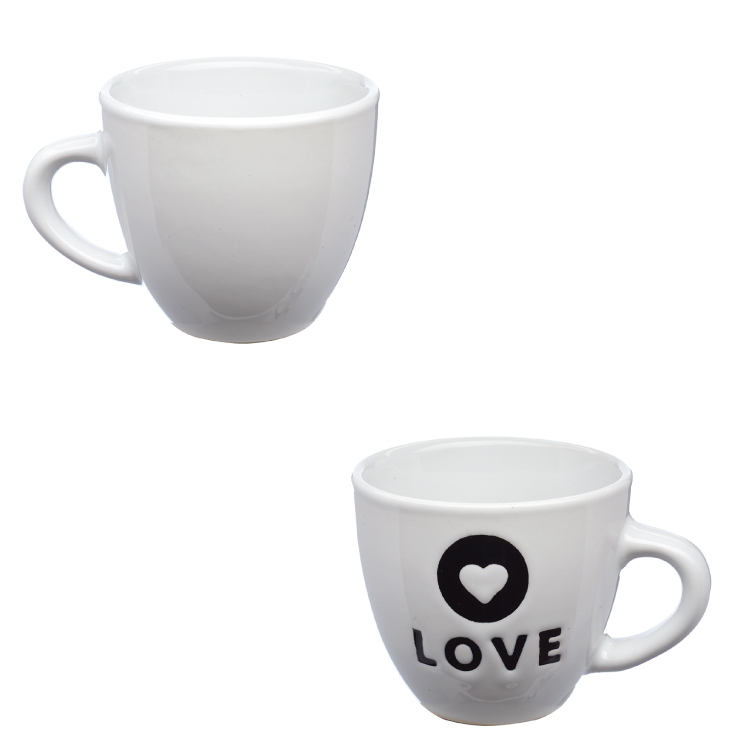 2 oz. Espresso Mug with Love Design on Back 2