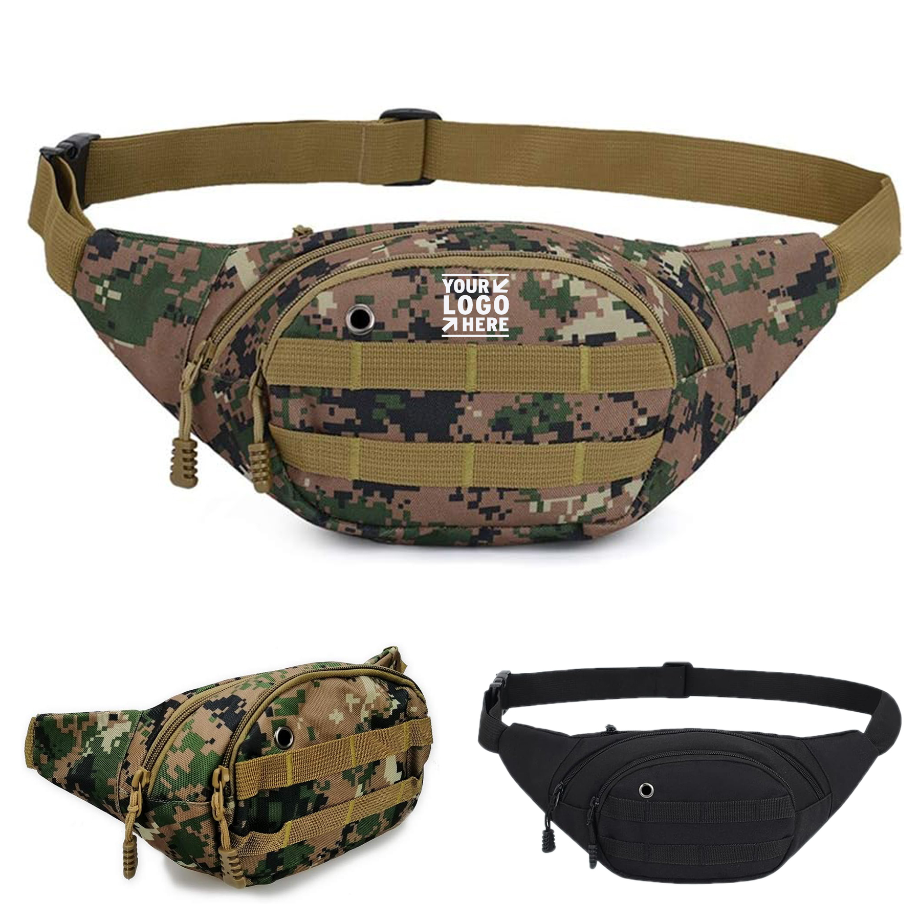 Outdoors Men Women Crossbody Fanny Pack Travel Hiking Casual Large Waist Bag with Adjustable Strap 2