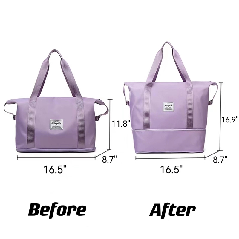 Expandable Sports Tote Gym Bag With Wet Pocket For Women 2