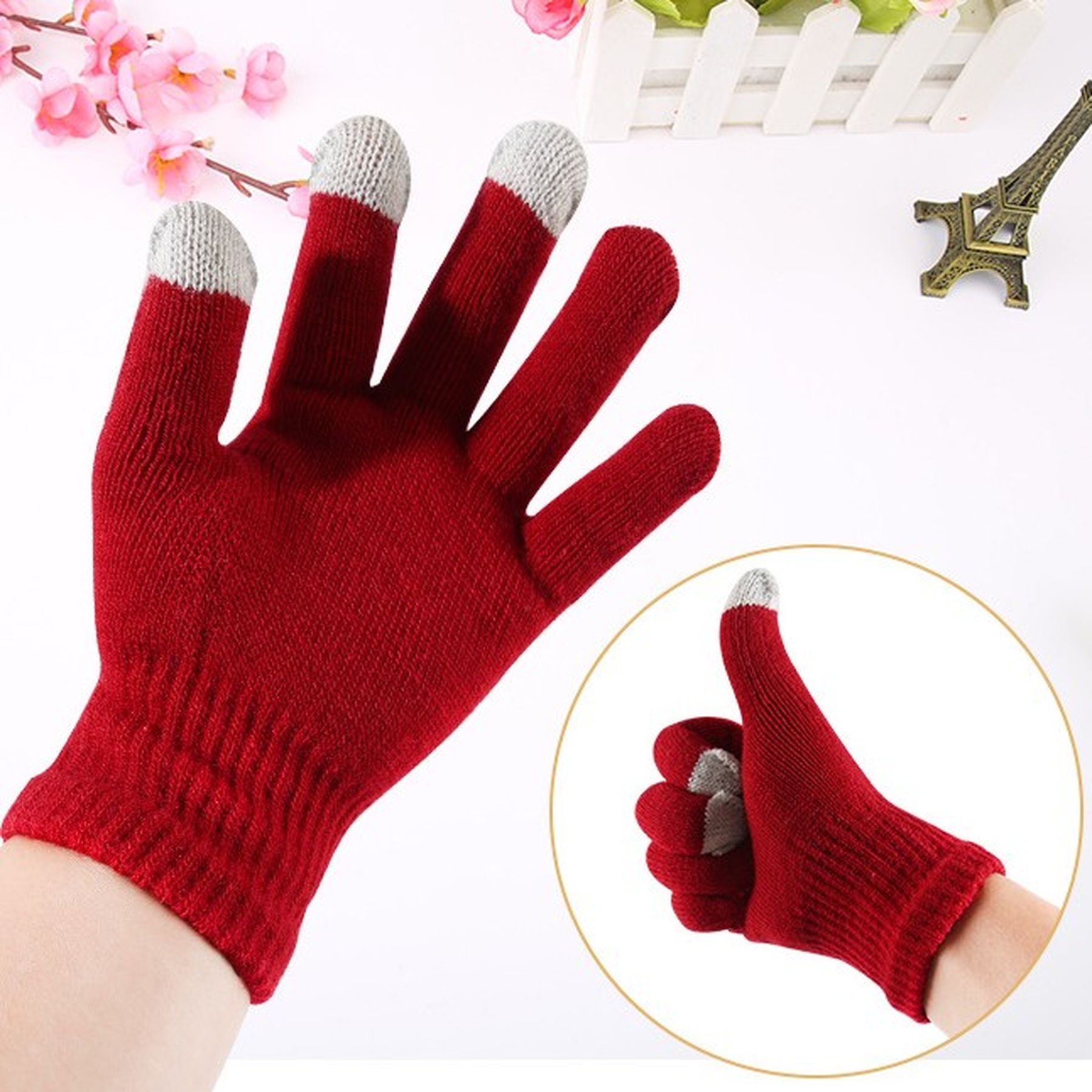 Unisex Knitted Touchscreen Gloves Stretch Texting Mittens 19
