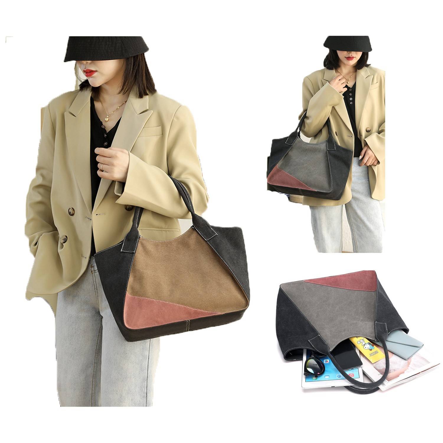 Women Canvas Shoulder Tote Bag 1