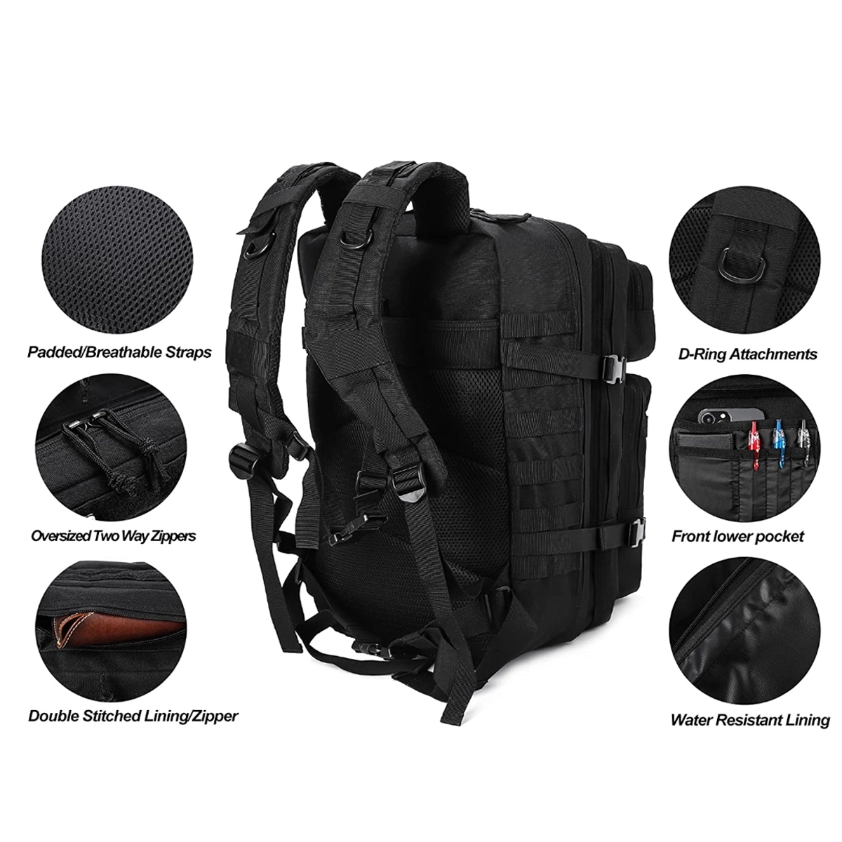 Custom Large Hiking Molle 3 Day military Tactical Backpack 7