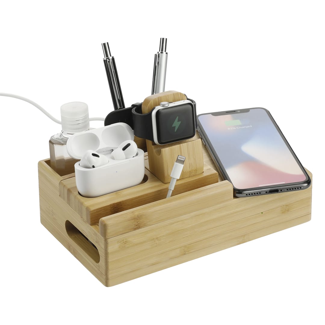 Bamboo Fast Wirelsss Charging Dock Station 5