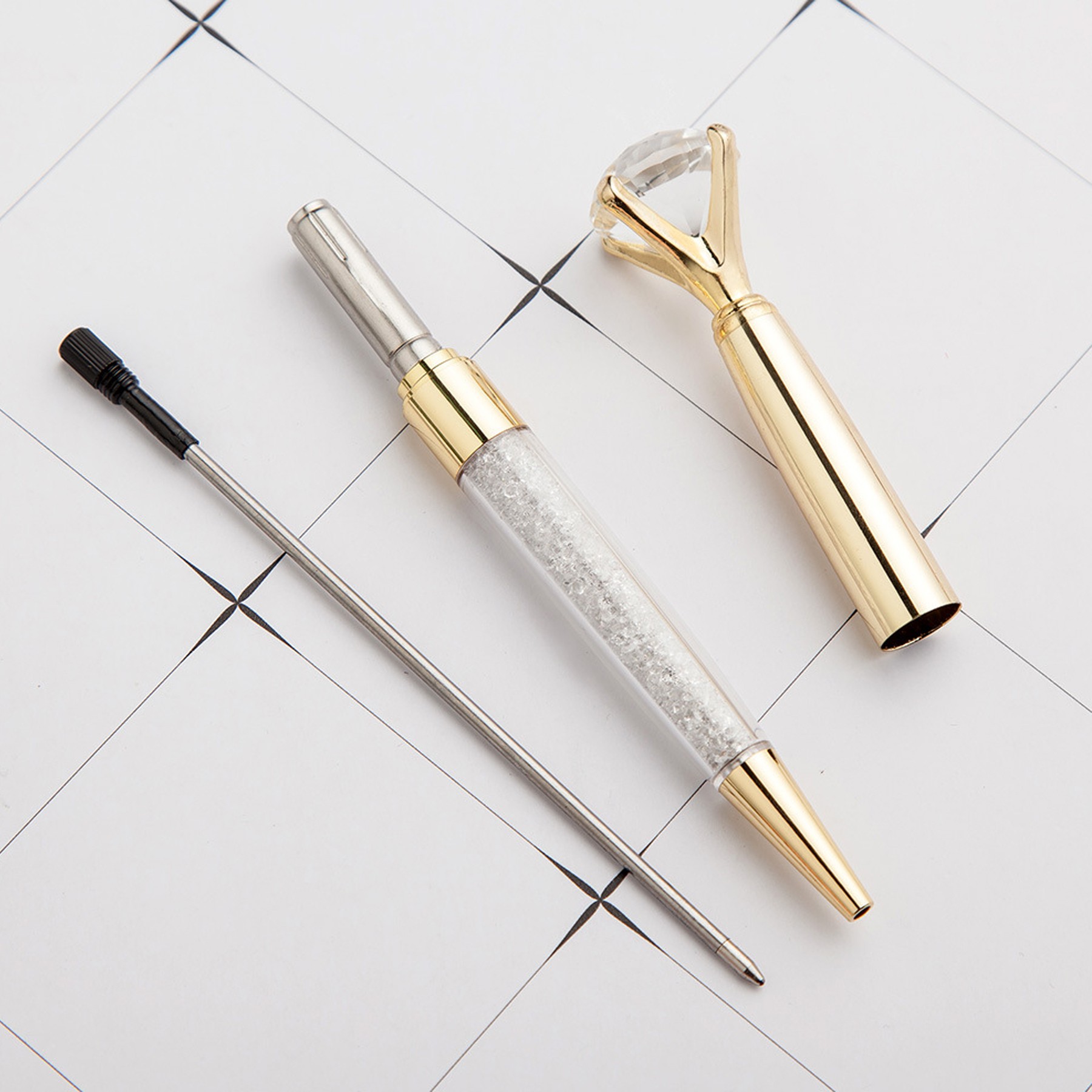 Diamond Crystal Metal Ballpoint Pen 2