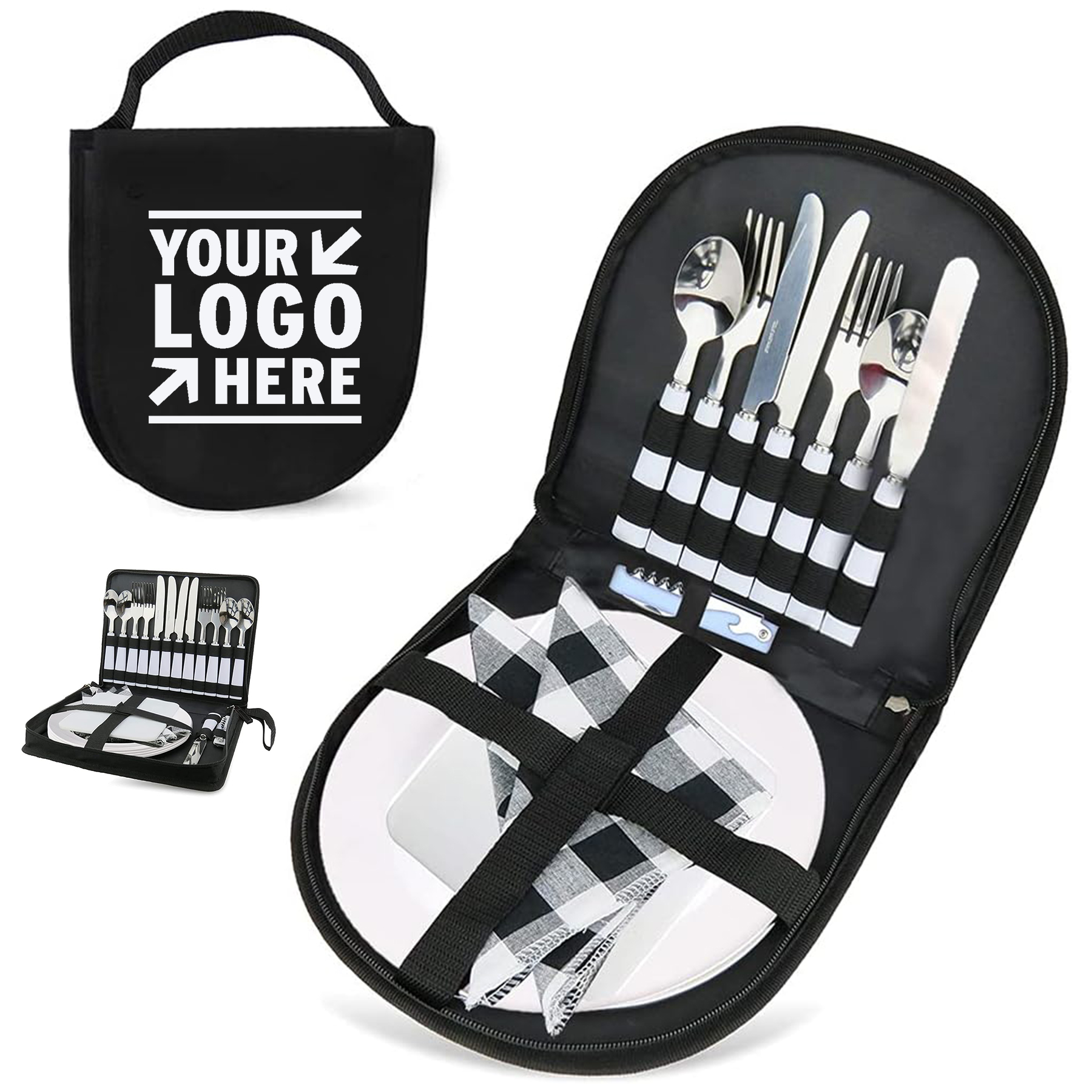 13 Piece Fangkun Camping Silverware Cutlery Organizer Picnic Eating Utensils Set 2