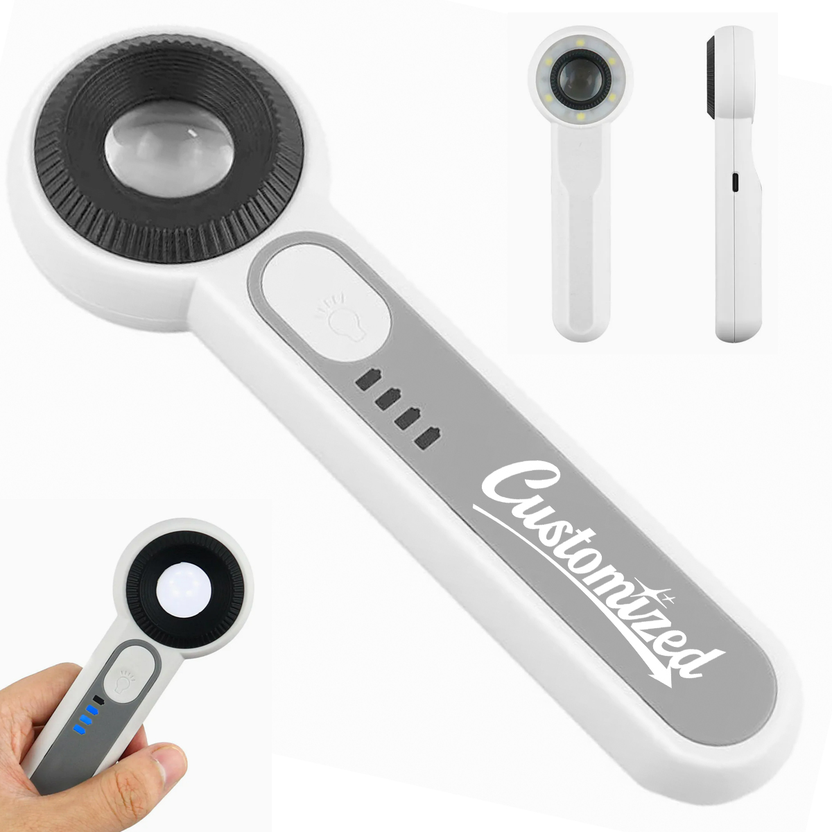 Touch LED Handheld Magnifier Rechargeable Magnifying Glass 4