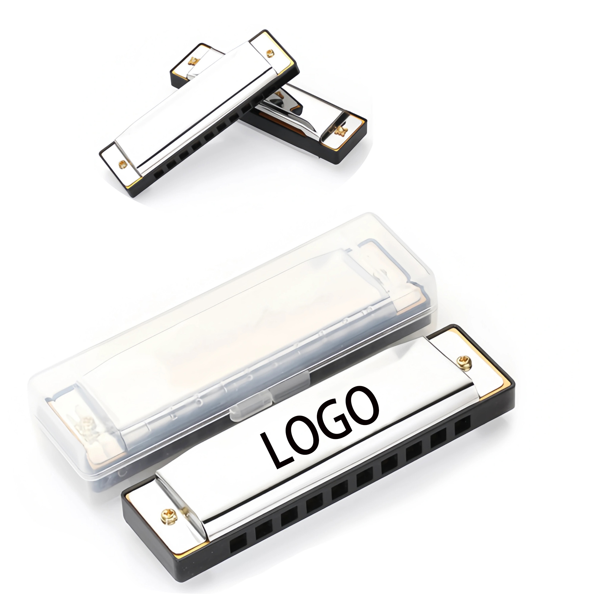 Custom 10 Holes Harmonica With Case 1