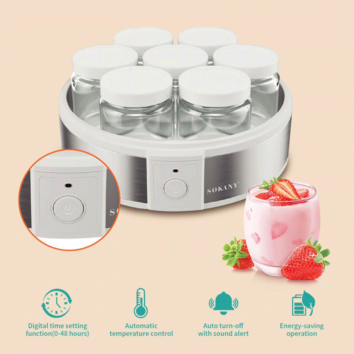 Homemade Yogurt Maker Machine w/ 7 cups 8