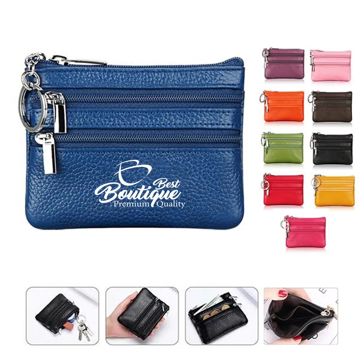 Unisex Universal Credit Card Change Wallet With Keychain 2
