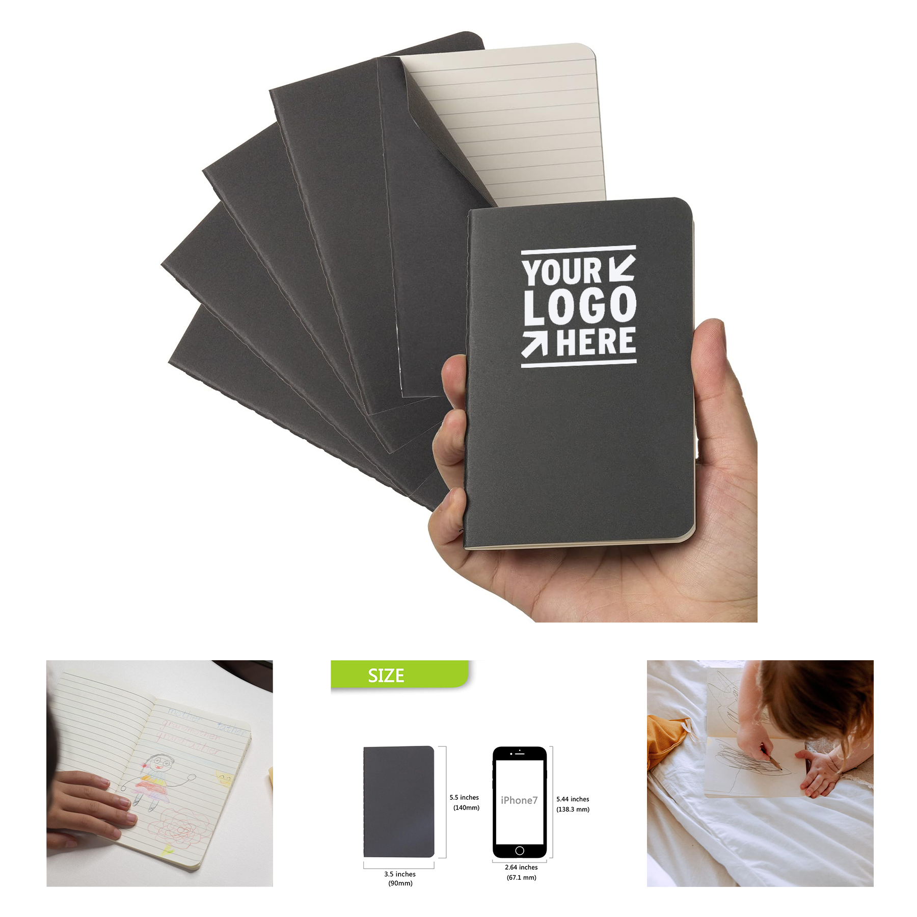 3.5" x 5.5" 30 Sheets Pocket Notebook 1